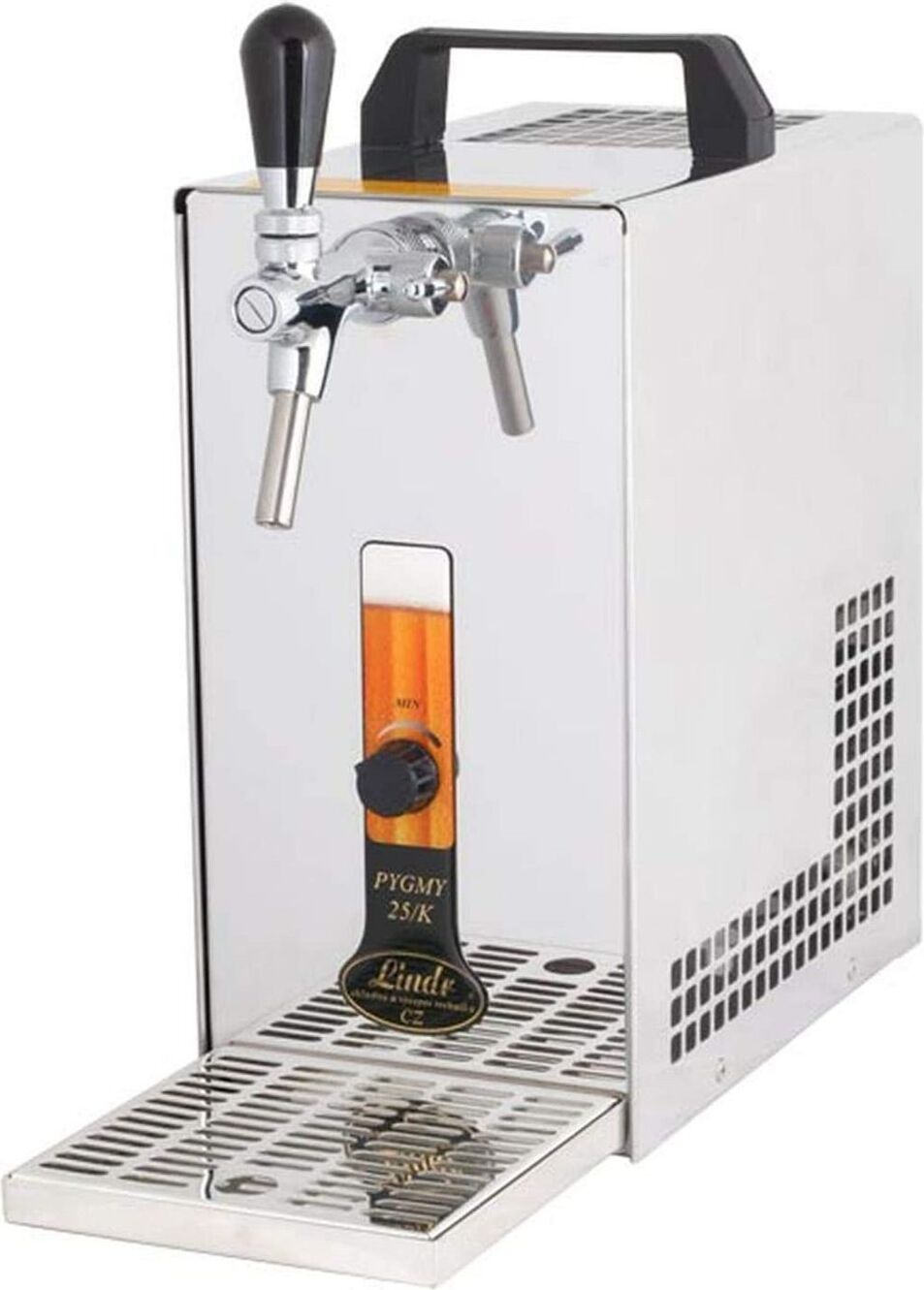ich-zapfe Zapfanlage, Bierzapfen, Bierzapfanlage, PYGMY 20/K, mit Membranpumpe, 1-leitig Trockenkühlgerät, aus Edelstahl, 25 Liter/h, Green Line 443875