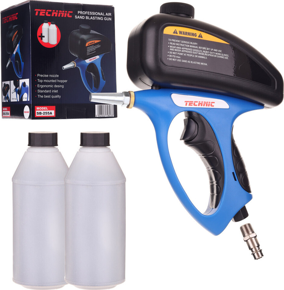 Sandstrahlpistole Aus Alu - Reinigt Rost, Schmutz & Farbe Mit 600cc Tank