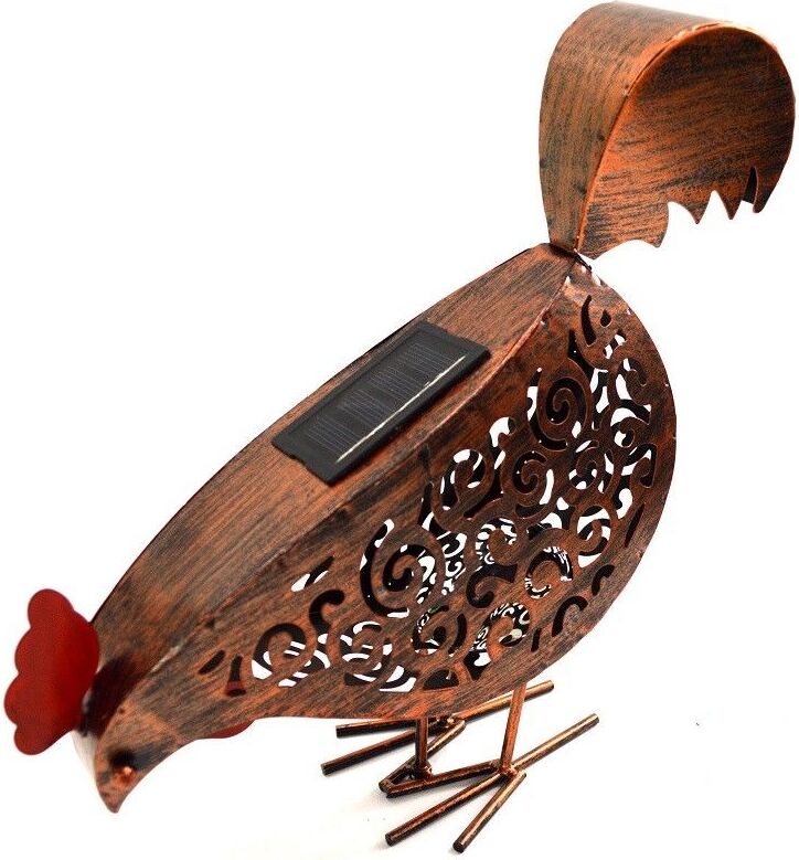 Smart Garden Products Mit Solarenergie beleuchtete Leuchttiere Hühner aus Metall 2er-Set