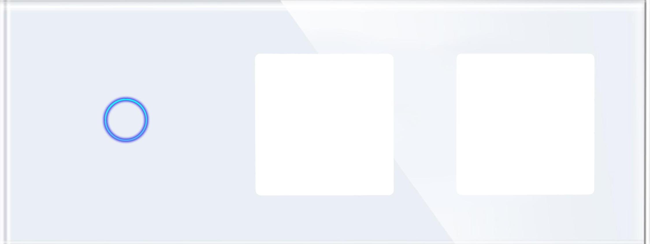 Dreifach-Glasplatte 1G2F Weiß DC Smart Home