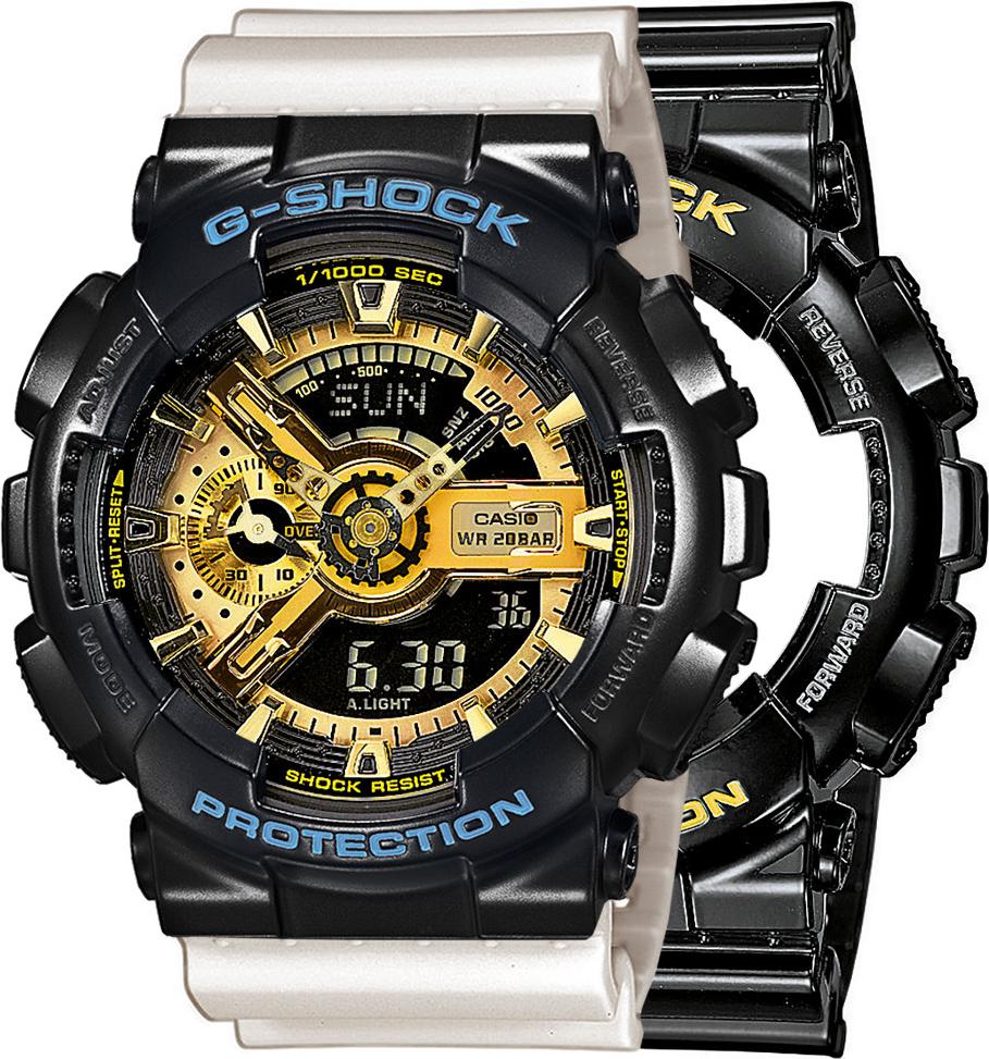 Hodinky Casio G-Shock SET GA-110GB-1AER + BEZEL 10514393 + BAND 10395227 20BAR