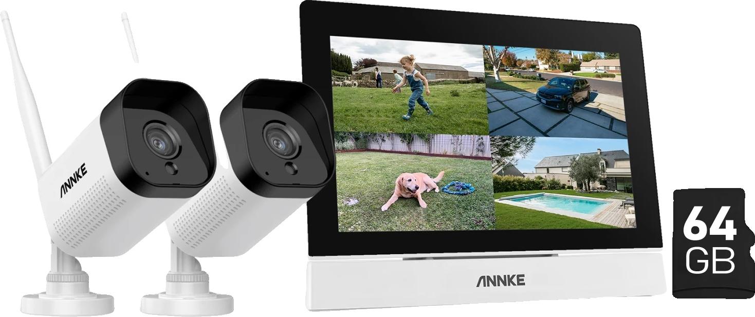 Bezdrôtový kamerový systém, 7-palcový dotykový displej, obojsmerný zvuk, 5MP 2PCS kamera 64G