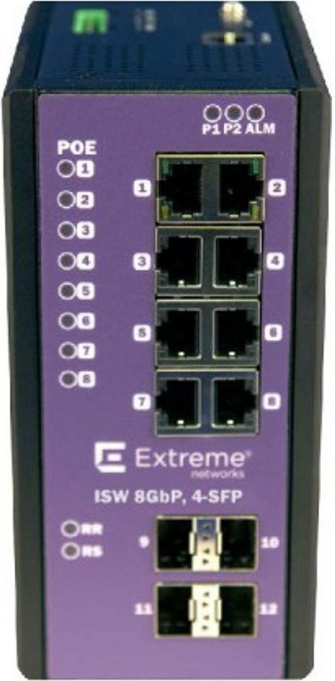 Extreme Networks ExtremeSwitching Industrial Ethernet Switches ISW 8GBP,4-SFP 16804
