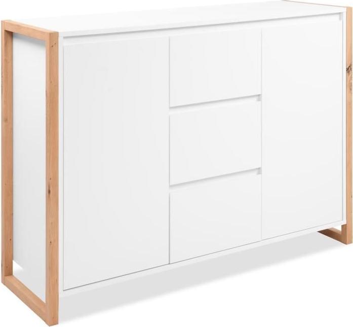 Buffet - DENVER - Artisan Eiche / Weiß - 2 Türen - 3 Schubladen - 120 x 40 x 88 cm DENVER003989