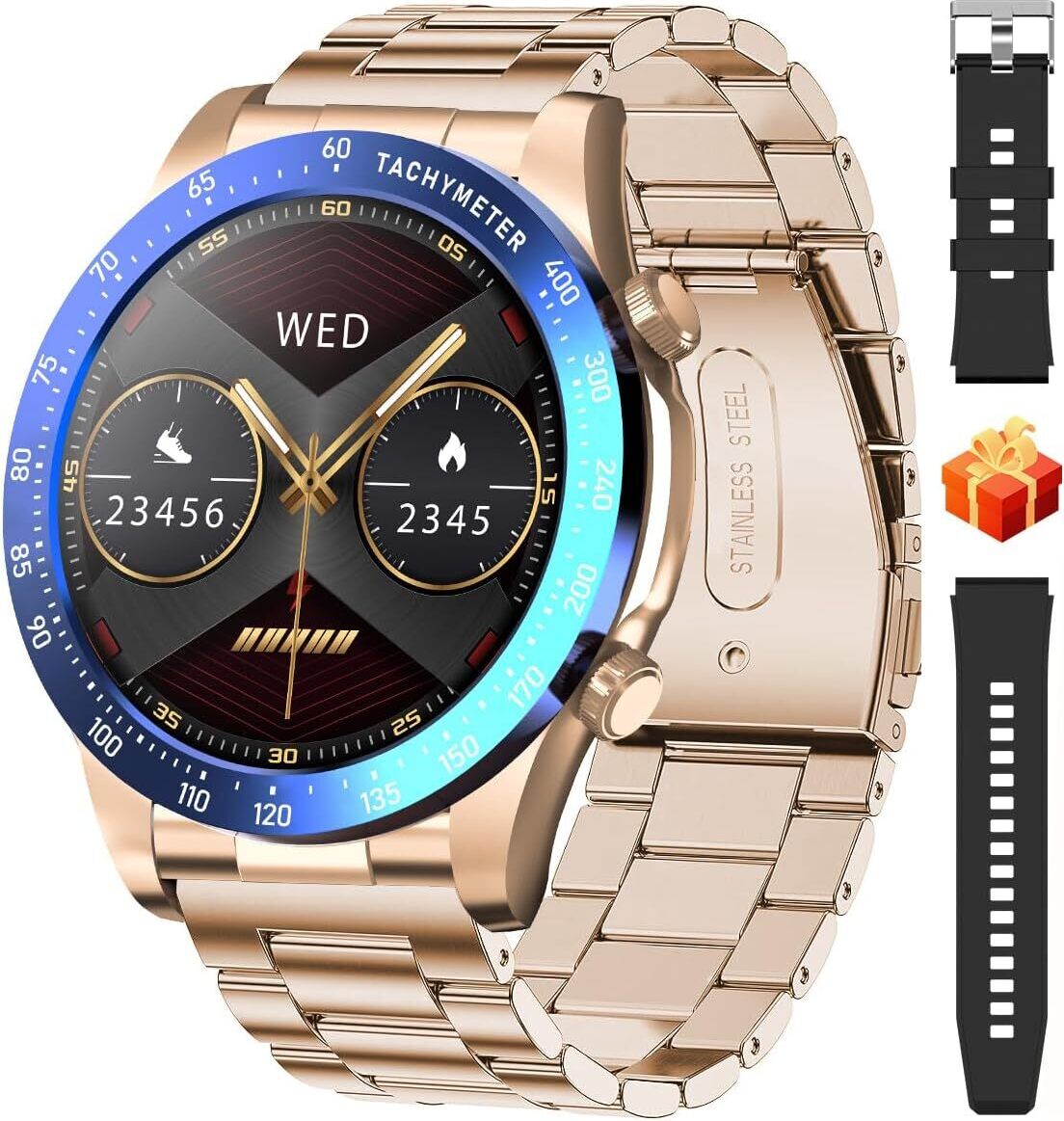 Smartwatch Muži 1,43 palca AMOLED Hovor Bluetooth Fitness Tracker IP68 Vodotesný Monitor srdcovej frekvencie Monitor spánku Android iOS Šport Smartwatch
