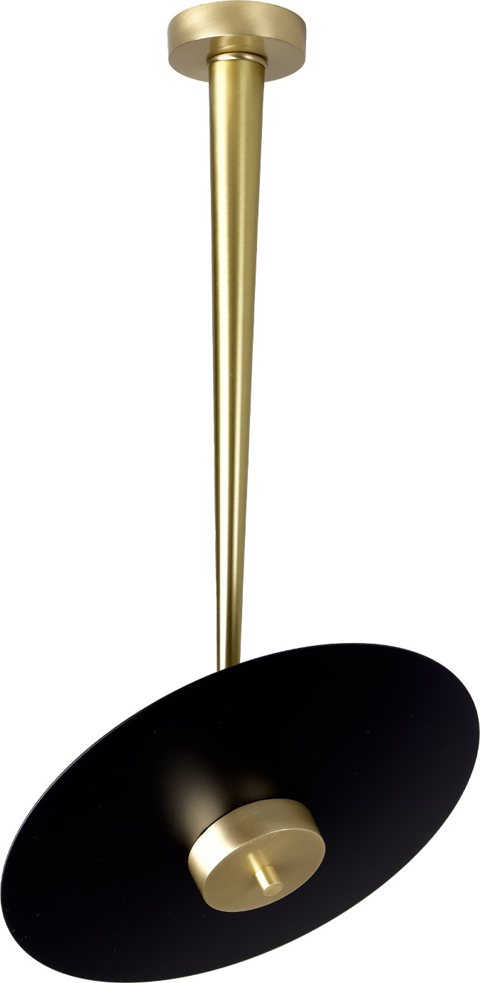 Deckenlampe LED Messing massiv Eisen rund D: 30 cm in Bronze hell Schwarz warmweiß 2700 K 1150 lm Modern