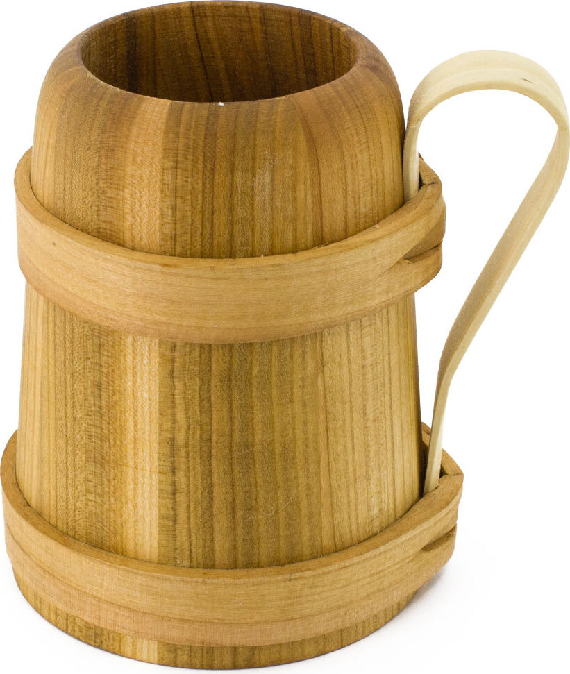Vehi Mercatus rustikaler Humpen, Krug oder Bierkrug konisch aus Holz 0,5l 040 060 030