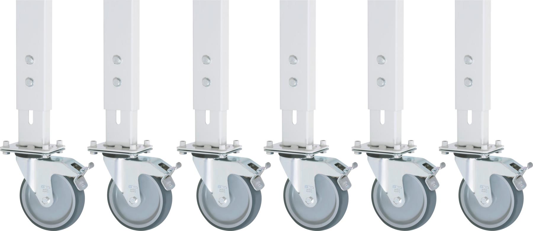 Rau Rollensatz Arbeitstisch Tom, 6 Lenkrollen mit Feststeller 09-RS125MPHV-6LF