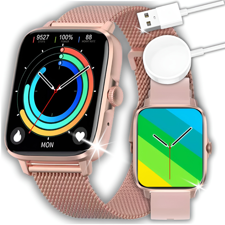 Smartwatch Dámske Hodinky Hovoriť En Menu Srdcový Tep Ekg Tlak Pulz 2 Remienky