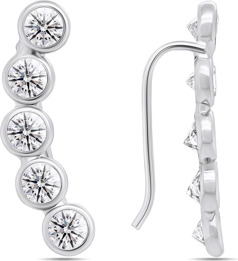Brilio Silver Glittering longitudinal silver earrings EA221W