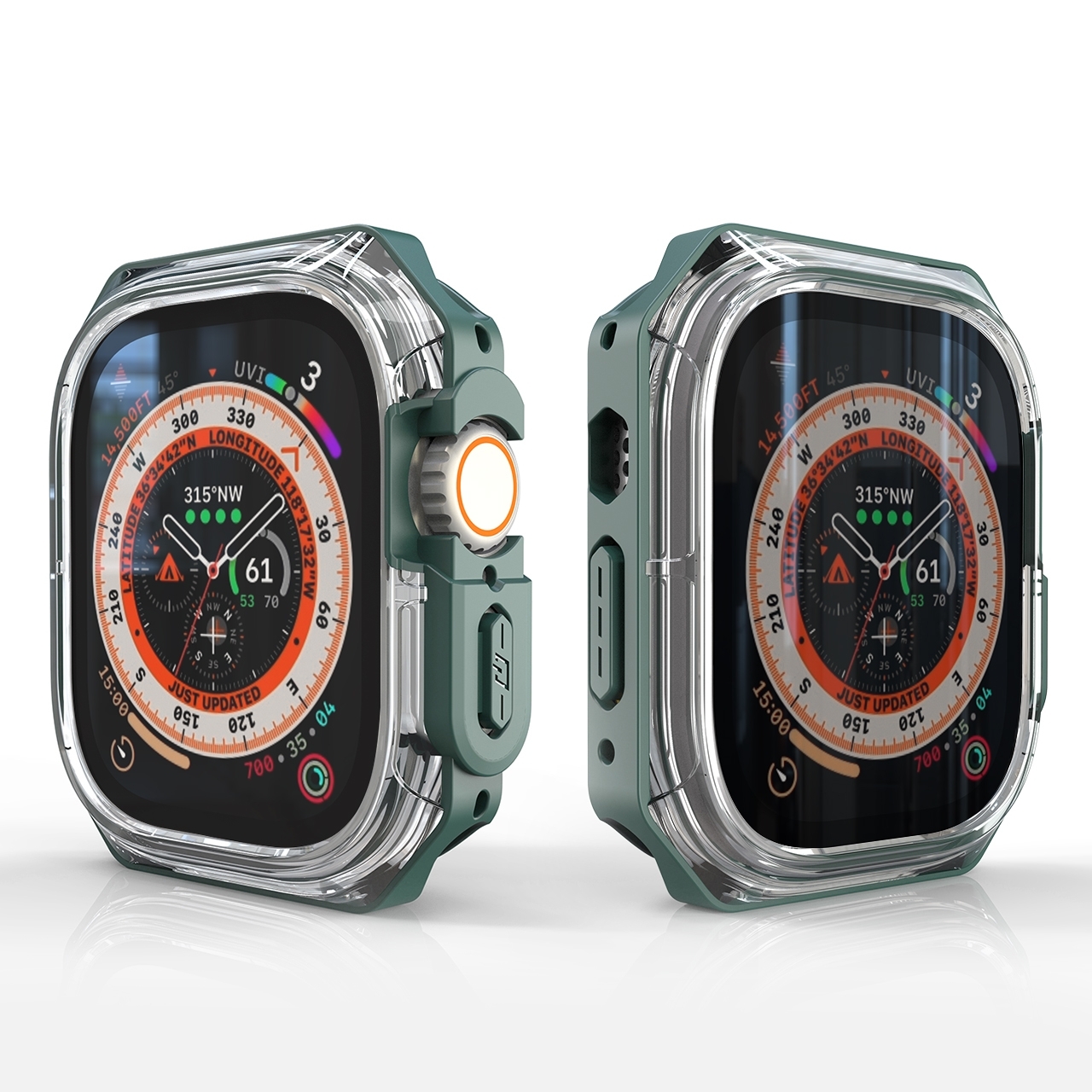 Pre Apple Watch Ultra 1 + 2 49 mm puzdro na hodinky Silikónový ochranný kryt Green