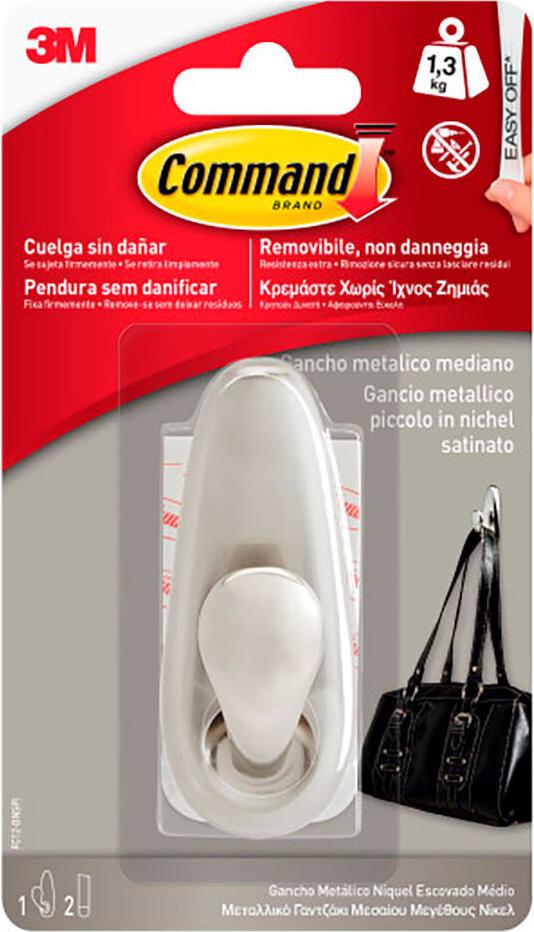 Haken zum Aufhängen 3M 1,3 kg Silberfarben Metall (1 Stück)