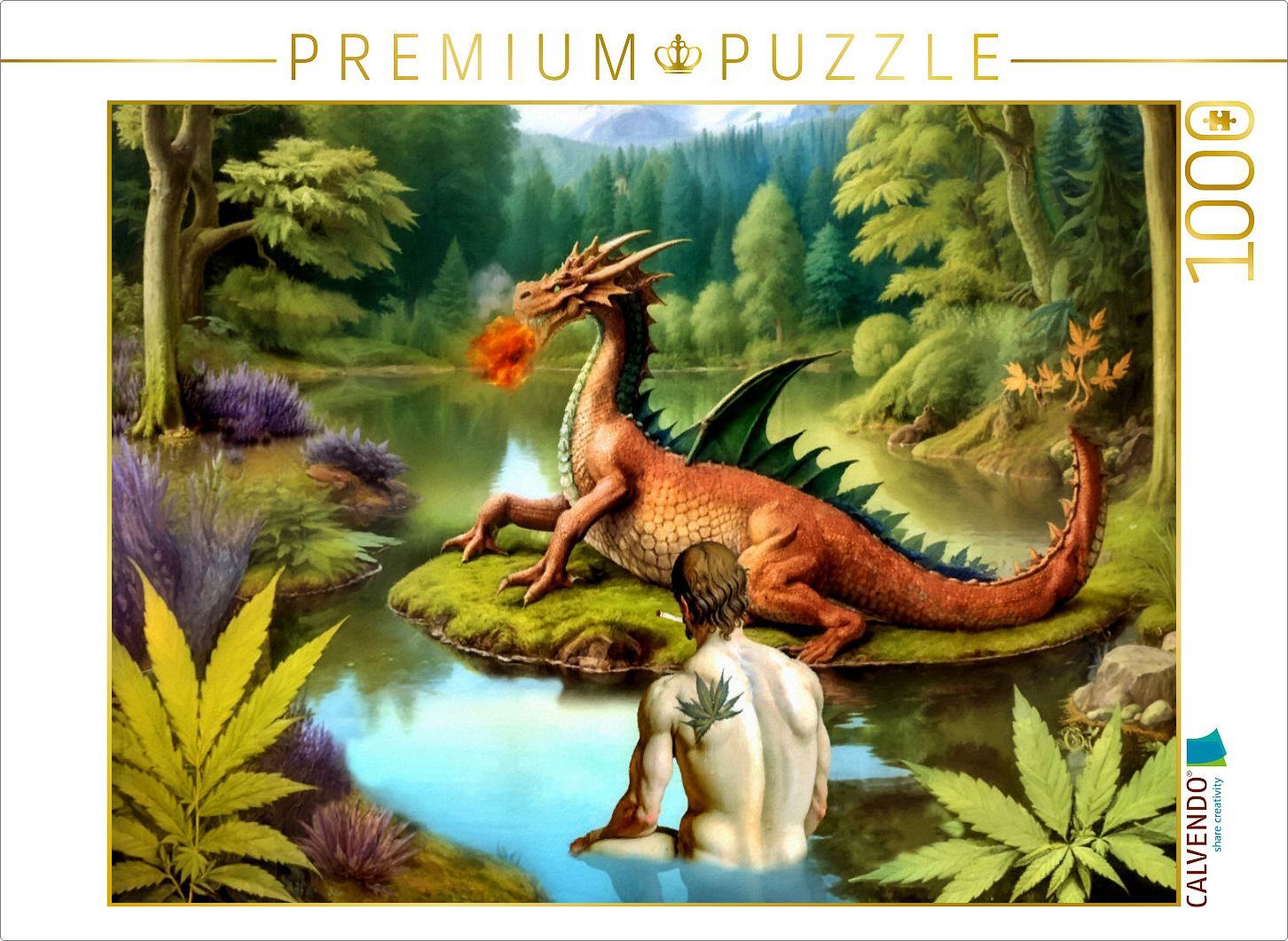 CALVENDO Puzzle Die Sache mit Siegfried und Fafnir (Nibelungensage) | 1000 Teile Lege-Größe 64x48cm Foto-Puzzle für glückliche Stunden