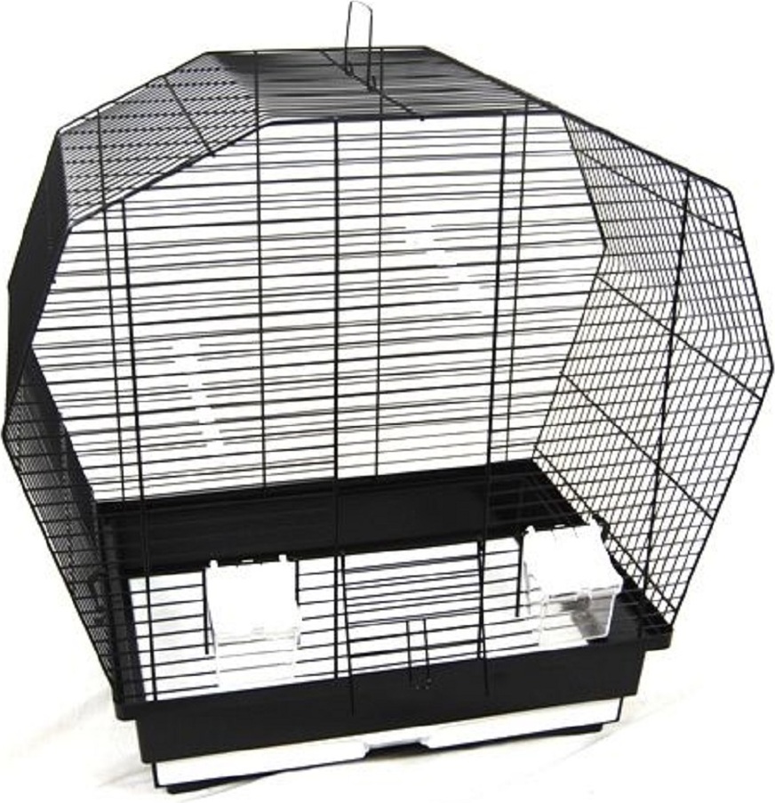 Ollesch Vogelkäfig Vogelheim für Sittiche schwarz 57 cm
