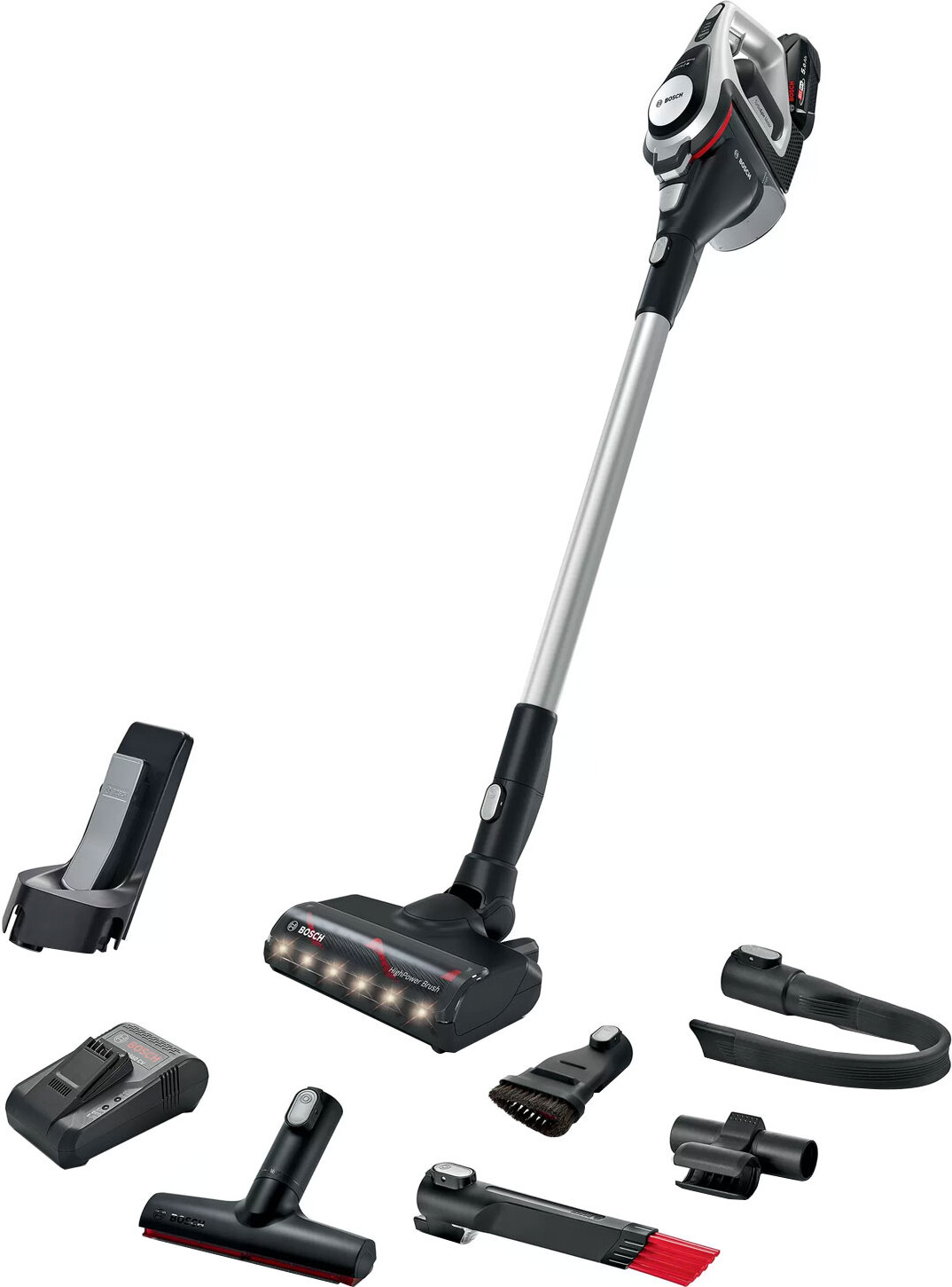 Akumulátorový vysávač Bosch BSS82SIL1 Unlimited 8 Gen2, 18,0 V, 5,00 Ah, bezvreckový, strieborný