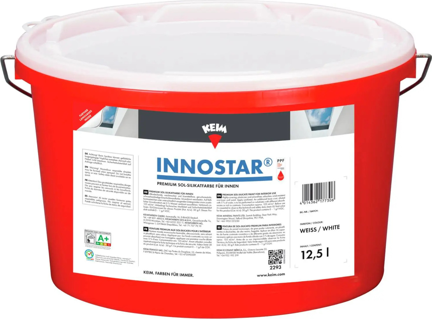 KEIM Innostar, Sol-Silikatfarbe für innen, altweiß 9870, 12,5 Liter 468139