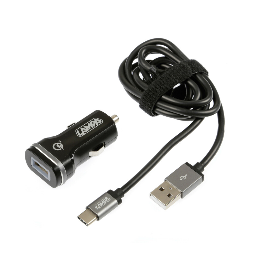 LAMPA Kit 2 in 1 USB Typ-C - Qualcomm Quick Charge - 12/24V 38894
