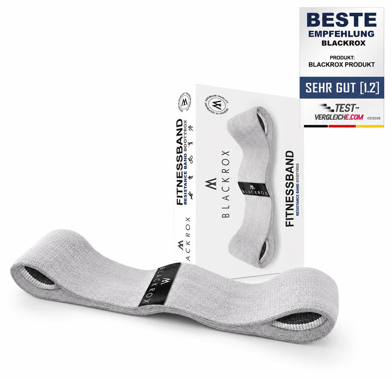 BLACKROX BOOTYROX Fitnessband Baumwolle – Resistance Band Booty (Grau