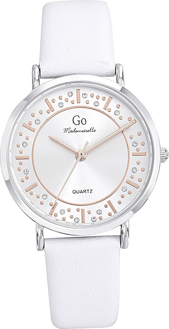 Len dámske náramkové hodinky Girl Only biele analógové Mademoiselle s koženým remienkom D2UGO699529