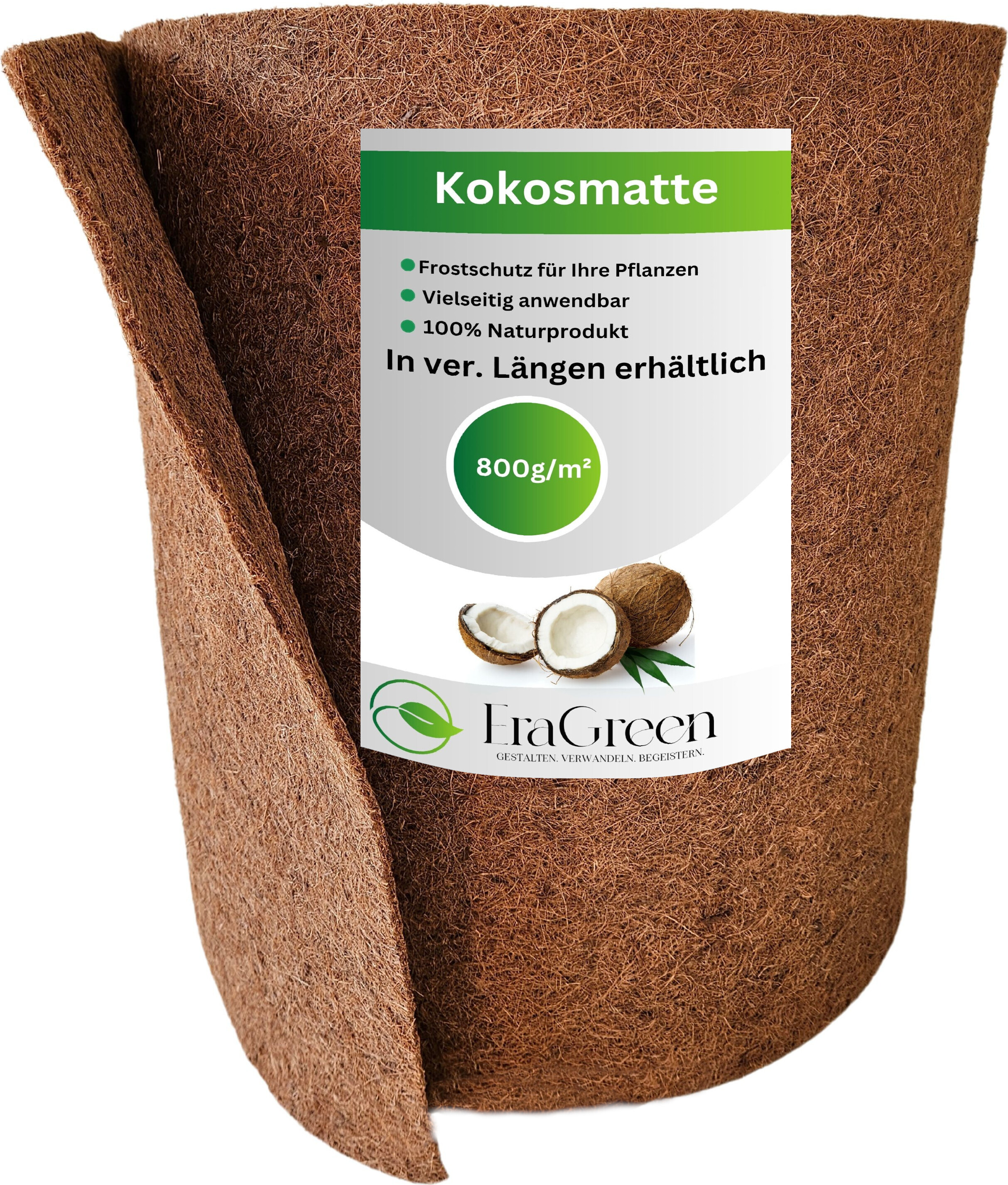 Tapis De Coco 4 M X 1 M - Protection Hivernale Plantes - 800 G/m², Latex Naturel - Biodégradable