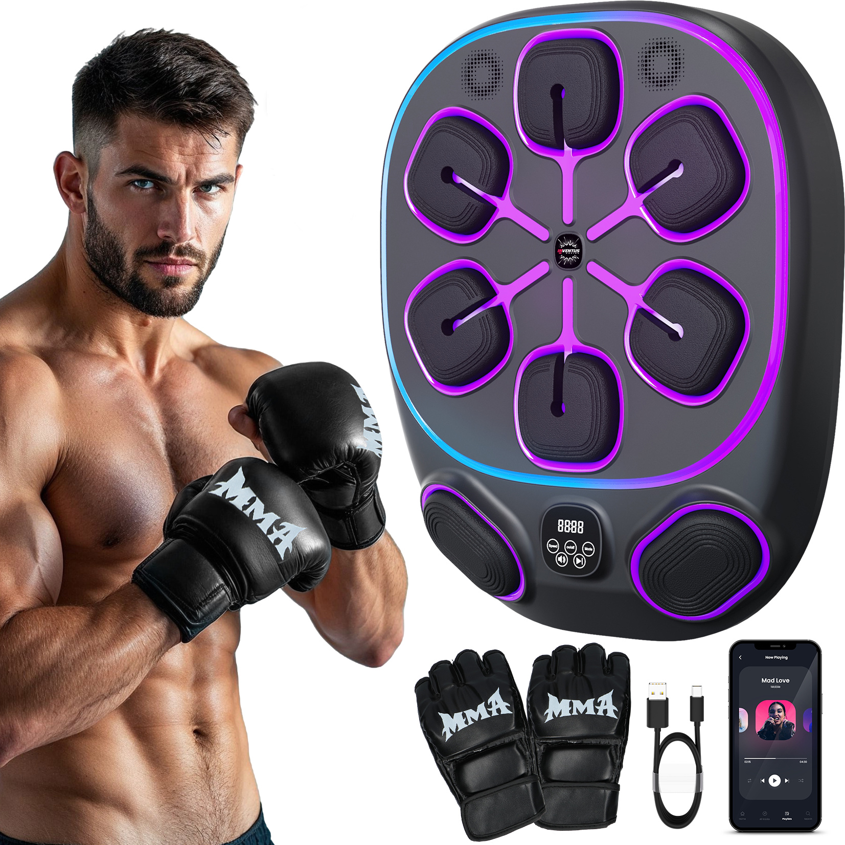 HOMCOM Punching Ball Sacco Boxe da Terra con Guantoni Inclusi Altezza Regolabile HOMCOM HOMCOM Punching Ball Sacco Boxe da Terra con Guantoni Inclusi Altezza Regolabile HOMCOM