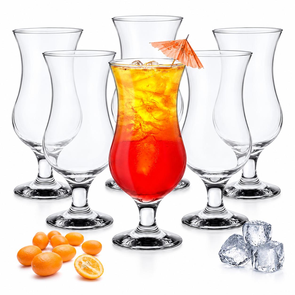 6 Stück Cocktailgläser 480ml Hurricane Trinkgläser