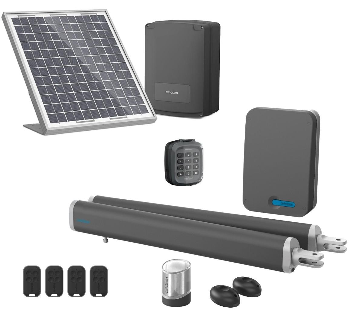 Solarantrieb mit Avidsen Teha SE-Zylindern und Digicode für Flügeltore