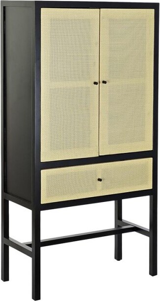 Schrank DKD Home Decor 80 x 38 x 160 cm Tanne natürlich Schwarz S3033517