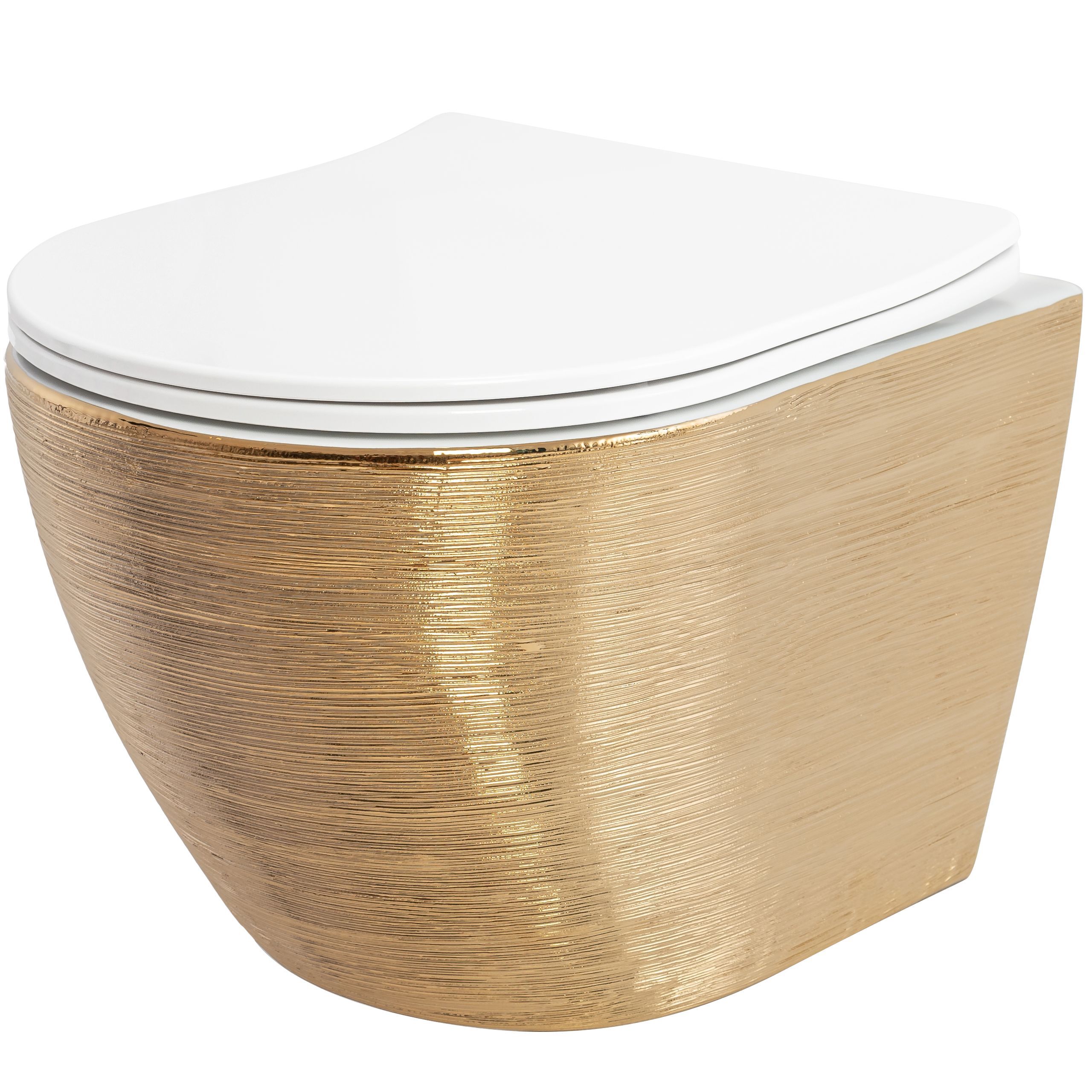 Wand-Wc Rea Carlo Mini Riml Dur/Flat/Zm Gold White REA-C6942