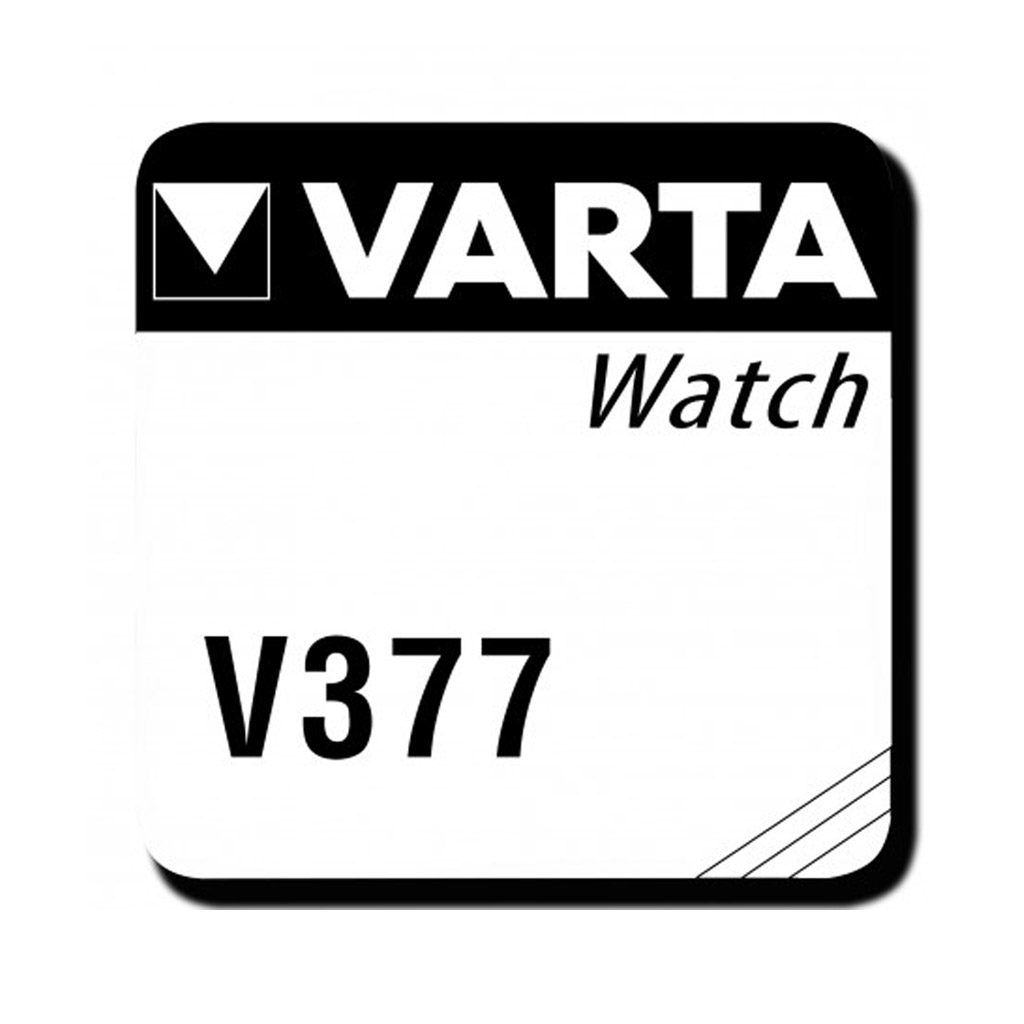 1x V377 Uhrenbatterie Knopfzelle SR66 SR626 Silberoxid Typ 377 von VARTA 