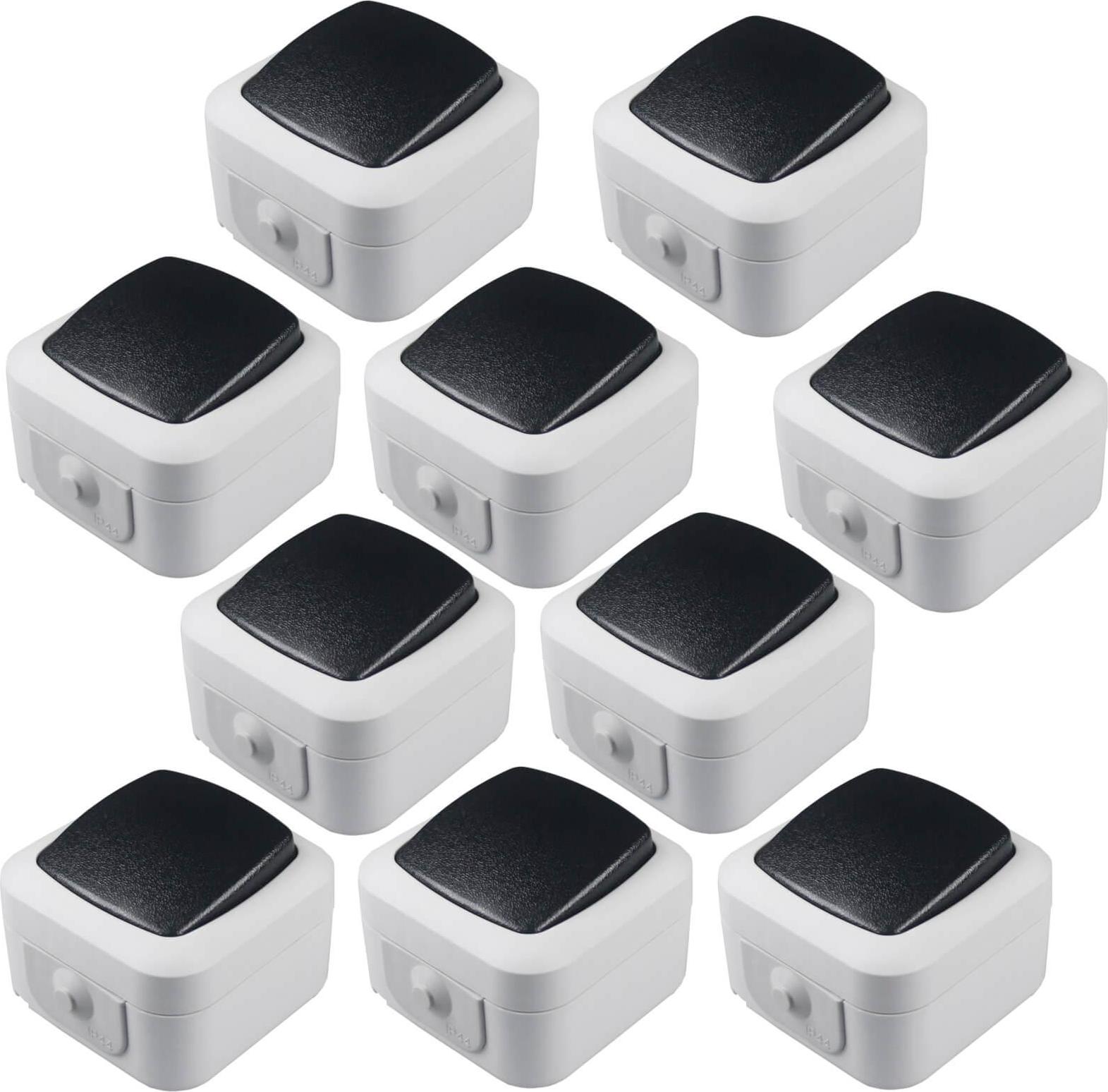 Chilitec 10 Feuchtraum Wechselschalter Aufputz Wechsel Schalter 10er Set FR AP 20467