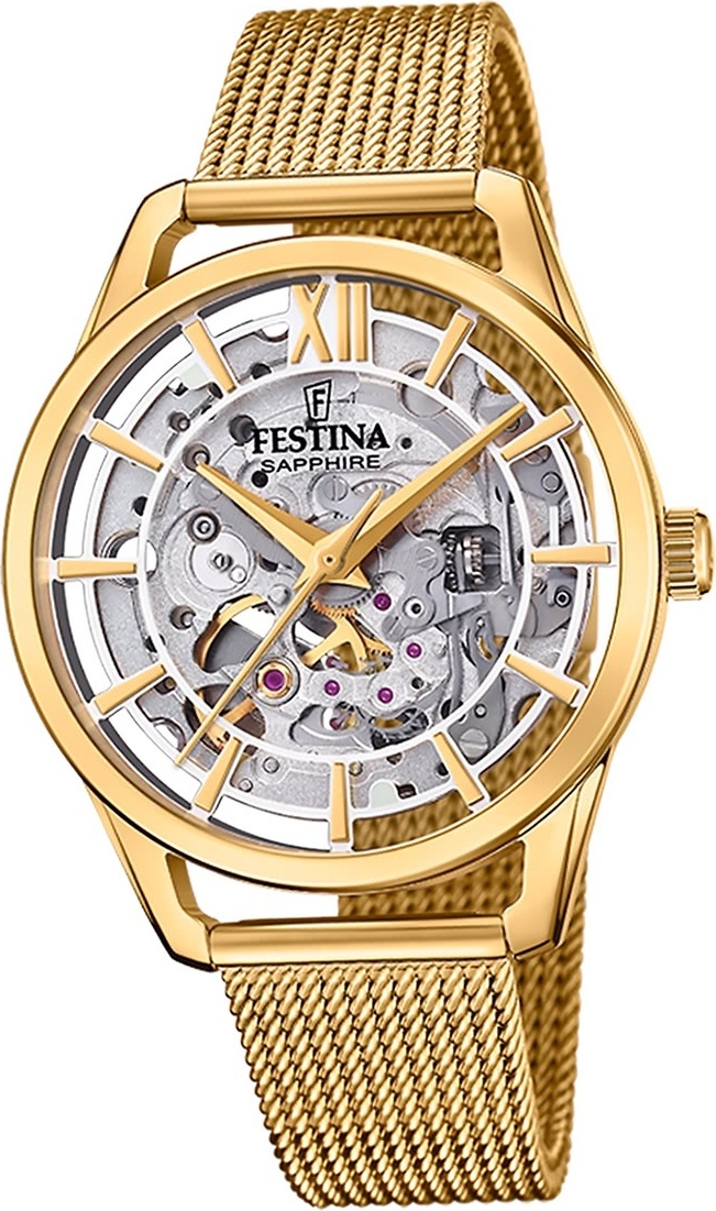 Dámske hodinky Festina z nehrdzavejúcej ocele zlaté Festina automatické náramkové hodinky D2UF20629/1