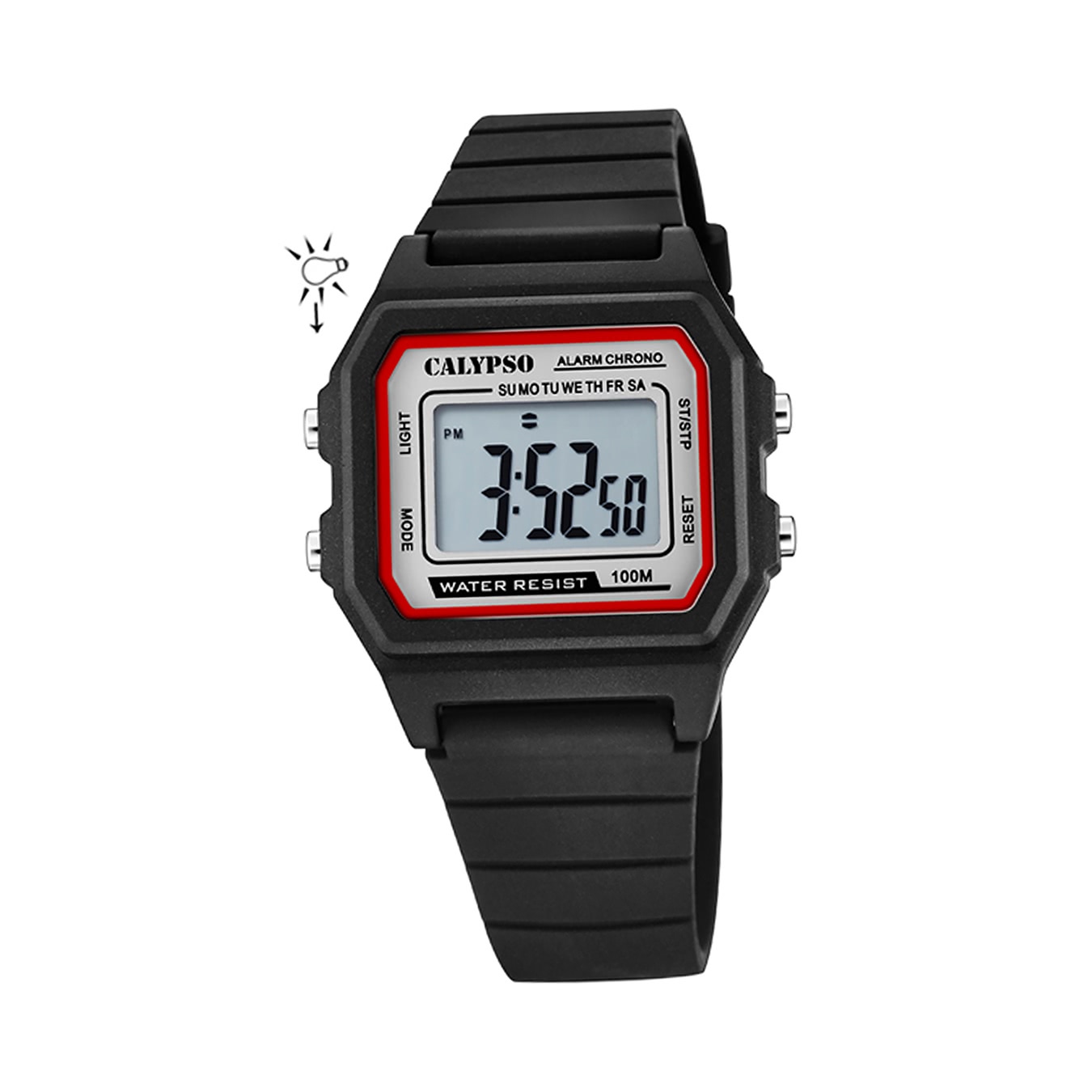 Calypso plastové pánske hodinky K5805/4 digitálne športové náramkové hodinky čierne D2UK5805/4