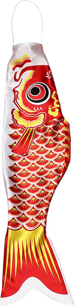 Stuttg Karpfen-Windsack, wetterfest, Cartoon-Satin, Drachenboot, Karpfen-Windsack, Streamer, Festival-Zubehör, Rot, 40 cm 1324768