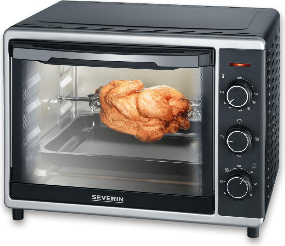 SEVERIN Back- und Toastofen TO 2056 TO 2056 schwarz Automatische Abschaltung, Backofen Mini Backofen Klein Mikrowelle Mit Backofen Mini Backofen Backofen Klein Toastofen 2056000
