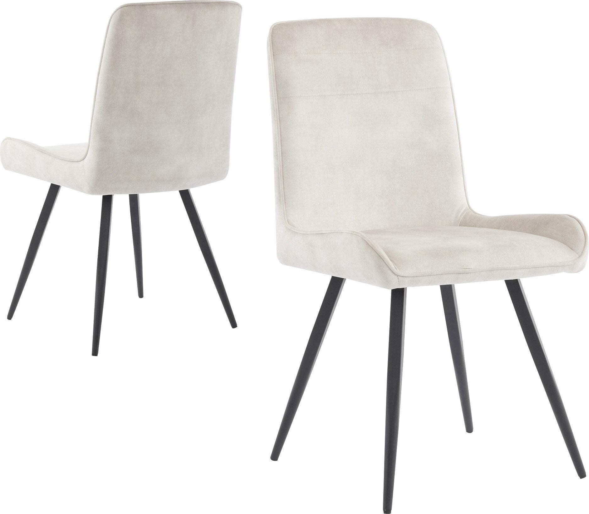 Gotagee Esszimmerstuehle mit Rueckenlehne (2 st) Beige Kuechenstuhl Wohnzimmerstuhl Esstischstuhl Technisches Gewebe Ergonomischer Stuhl Metall Stuhlbeine Chair-N620P171073B