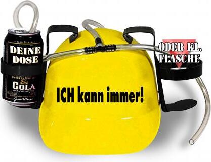 HSK Trinkhelm Spaßhelm mit Print - Ich kann immer - 51612 Color - gelb