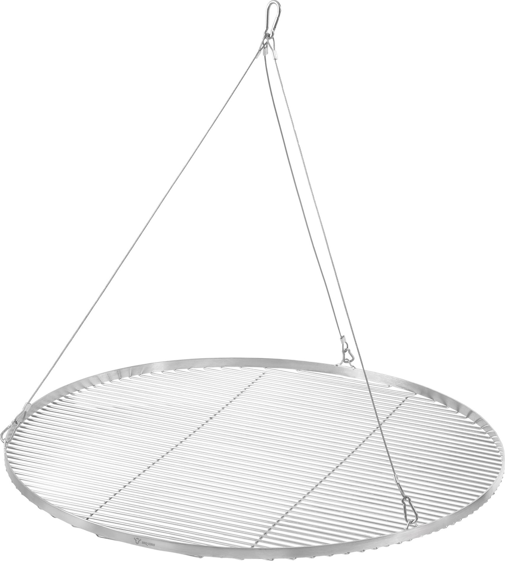 BBQ-Toro Edelstahl Grillrost Rund Ø 90 cm, BBQ Grillgitter mit Seilaufhängung, Hängegrill Rost