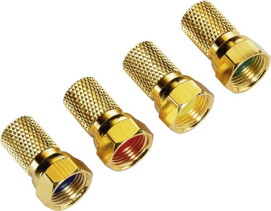 Hama F-Stecker 7mm, 4er-Set mit Farbcodierung, vergoldet 11996013410