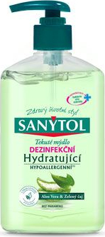 Mýdlo tekuté Sanytol, dezinfekční, hydratační, s pumpičkou, 500 ml, Aloe vera a zelený čaj