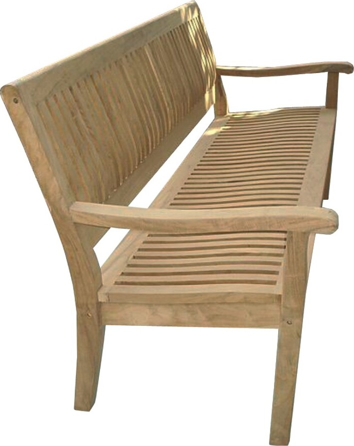Gartenbank 120cm Teak Kingsbury Teakholz mit Armlehne Sitzbank Holzbank Bank