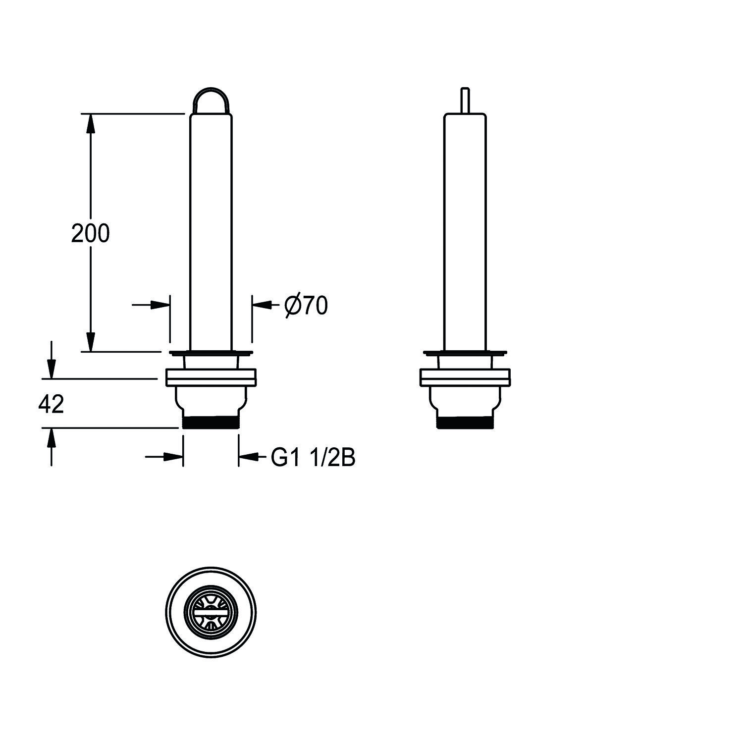 KWC AR Standrohrventil, VARIUS, DN40, Unterteil Kunststoff, Standrohr Chrom 2030025805