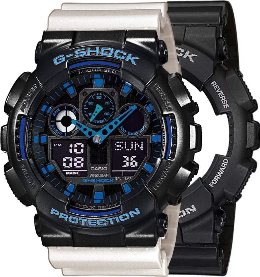 Hodinky Casio G-Shock SET GA-100-1A2ER + BEZEL 10514393 + BAND 10395227 20BAR
