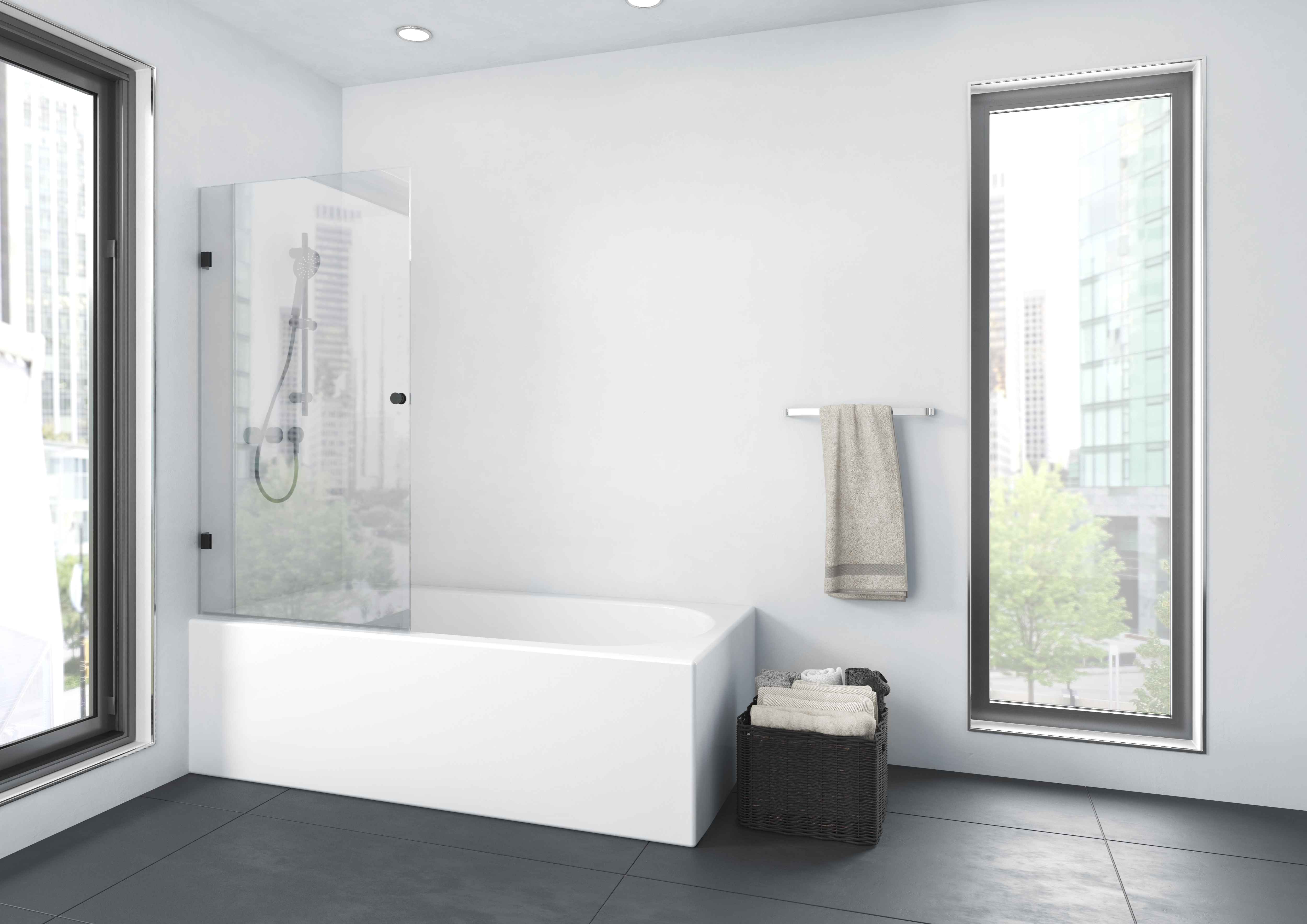 Badewannenfaltwand Marwell 1-flg. 80 x 140 cm, Badewannenfaltwand Badewanne, Duschwand für Badewanne, Badewannenaufsatz mit klarglas BWF111