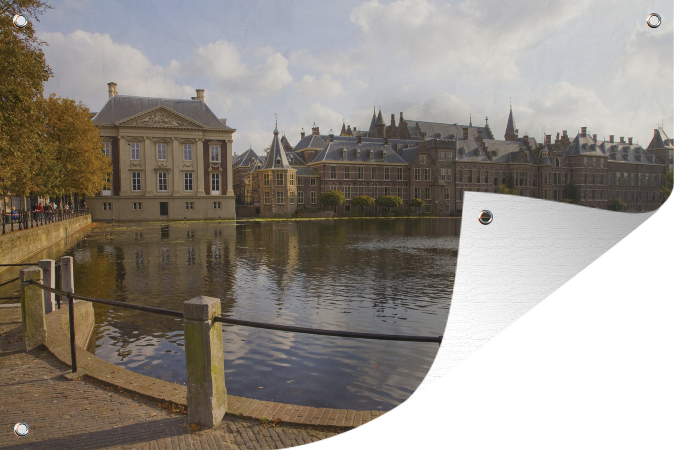 MuchoWow® 60x40 cm Outdoor-Poster Gartendeko Sichtschutz Garten Poster für den Garten Teich vor dem Binnenhof in Den Haag 133|1331783