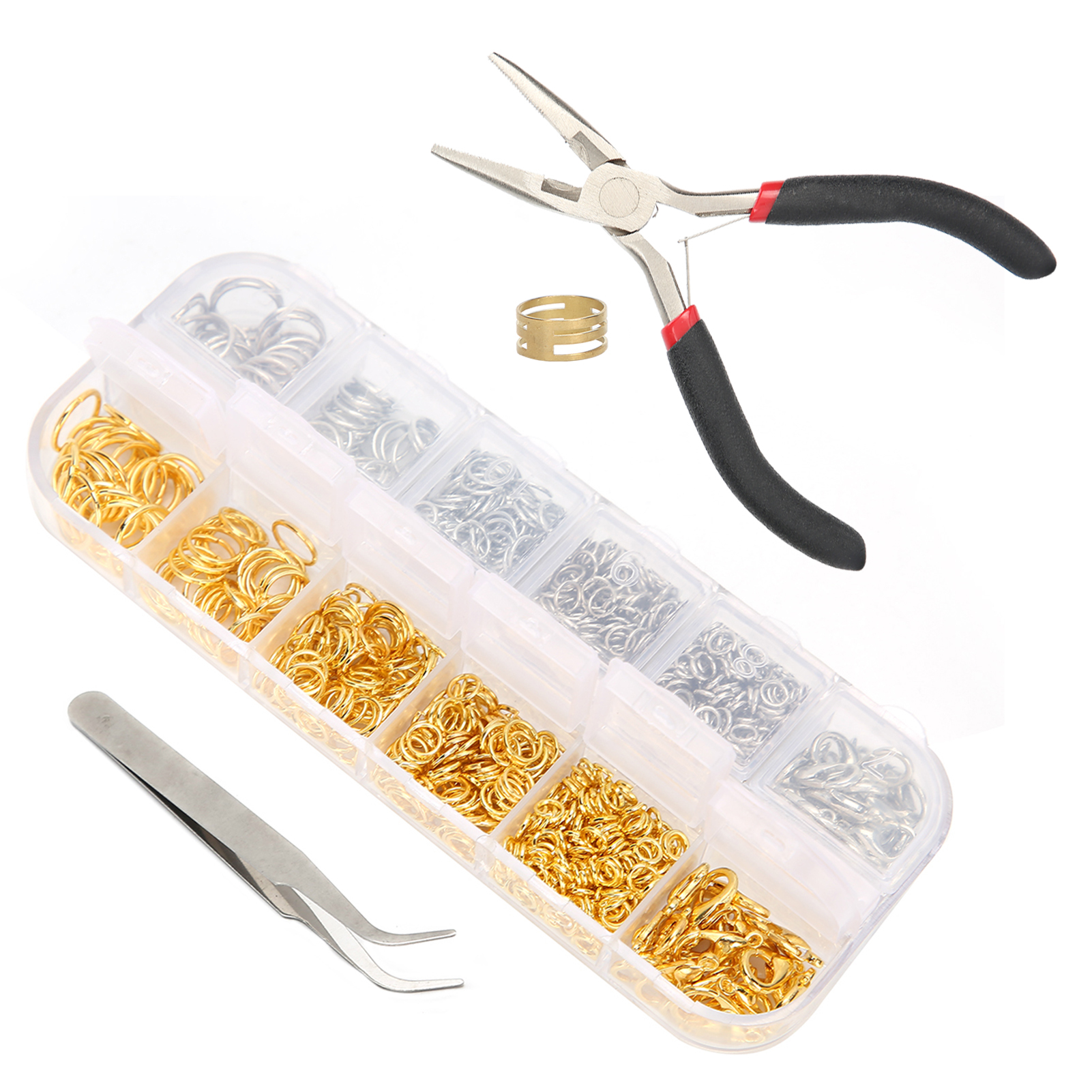 Cocosity Schmuckherstellung Kit,Schmuck Reparatur Werkzeug,Schmuck Zange,Schmuck Karabiner,Ohrringe Zubehör,Schmuck Zubehör