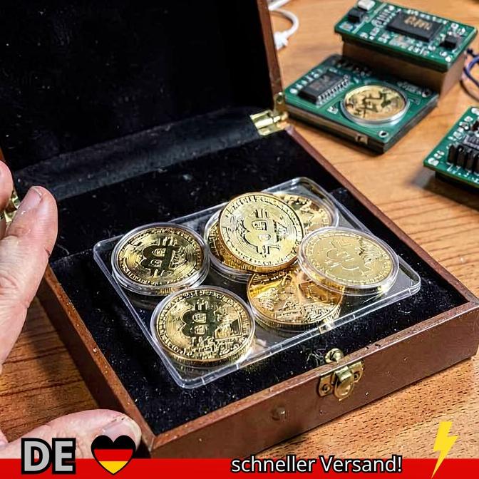 Vergoldete Bitcoin-Münze Zum Sammeln Kunstsammlung Geschenk Physikalische