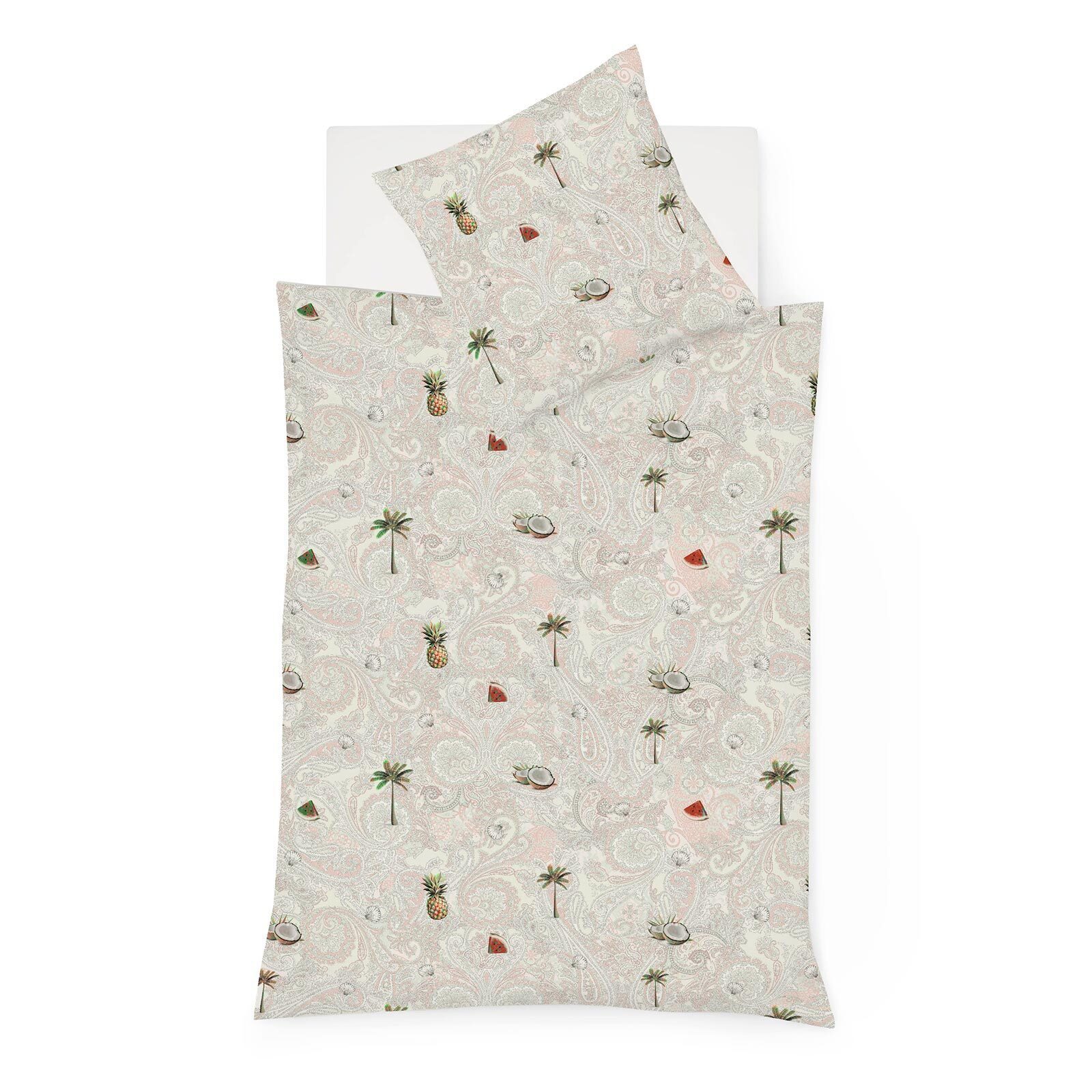 Fleuresse Mako-Satin Bettwäsche Bed Art S kokoscreme 135x200 cm + 80x80 cm
