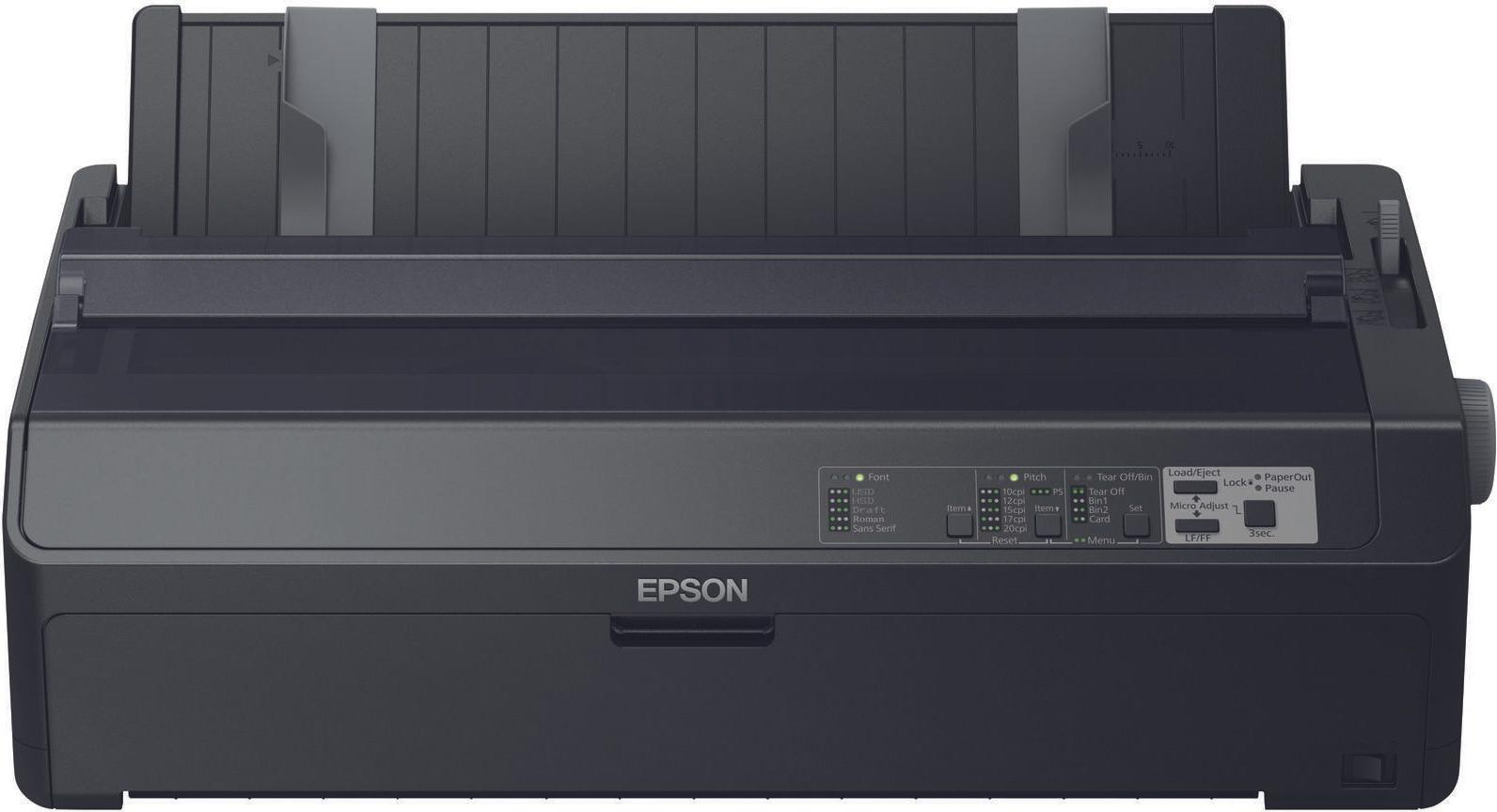 Epson FX-2190II, 738 Zeichen pro Sekunde, 240 x 144 DPI, 463 Zeichen pro Sekunde, 115 Zeichen pro Sekunde, 10,12,15 Zeichen pro Zoll, 6 Kopien C11CF38401