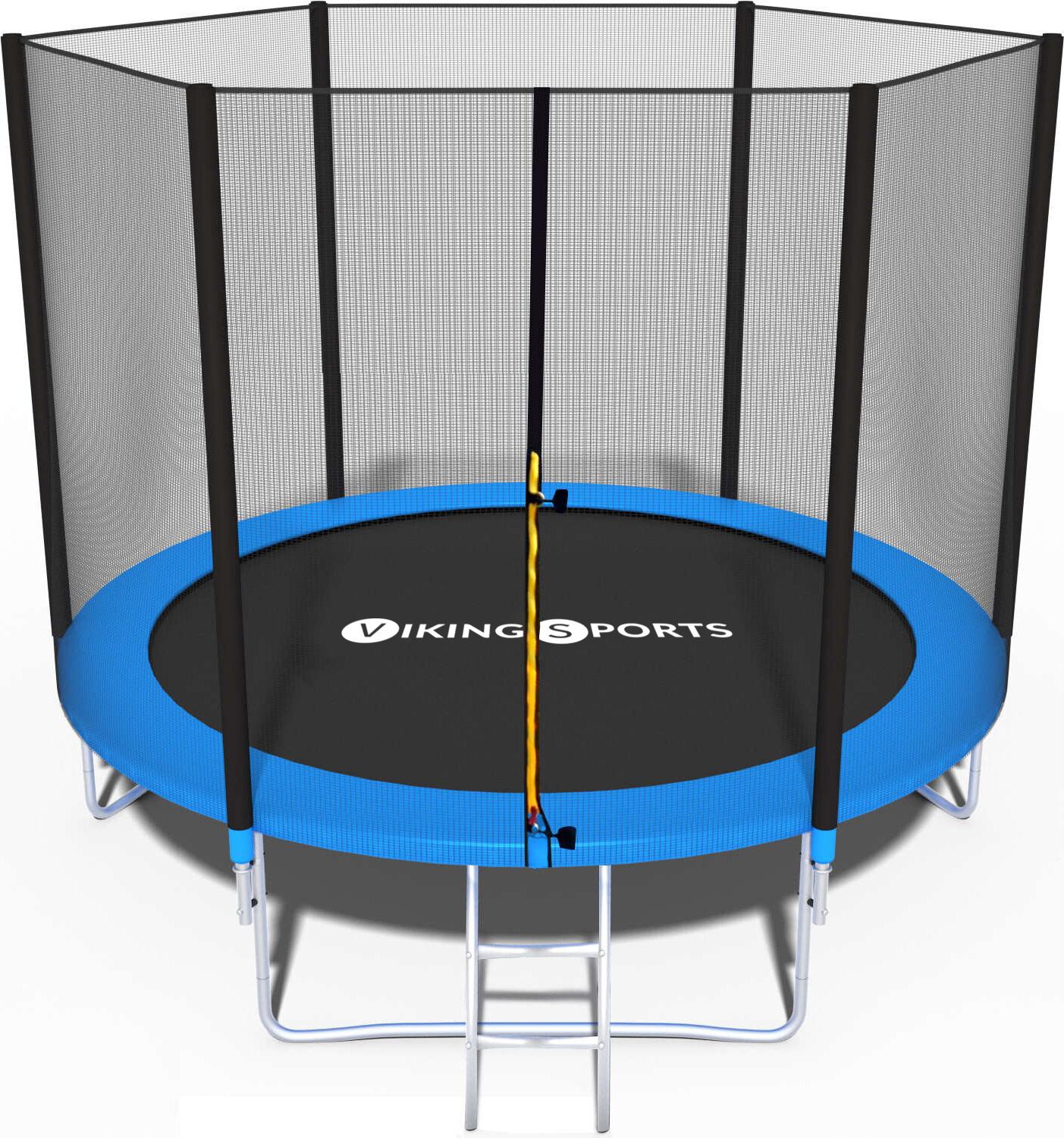 Trampolína - modrá - 252 cm - so sieťou a rebríkom - do 100 KG